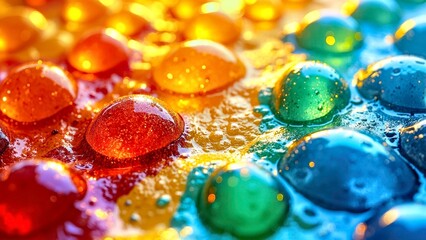 Microbial color contrast art scene