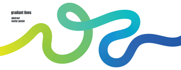 Abstract Gradient Color Shapes Pattern. Background with Wave Rainbow Ribbons. Vector Color Lines with Gradient. Geometric Shapes Graphic Design Element