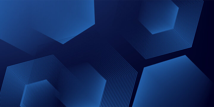 Abstract Digital Blue Hexagons Business or Science Background. Medical Research or Tech Innovation Online Webinar Presentation Event. Conference or Forum Vector Illustration Backdrop.
