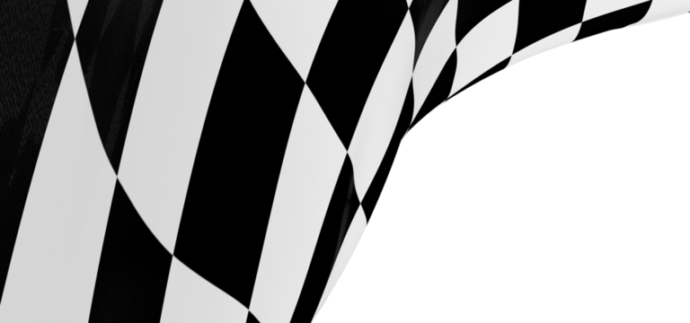 Dynamic black and white checkered pattern creates a sense of motion and speed. Perfect for racing, competition and achievement themes with moder