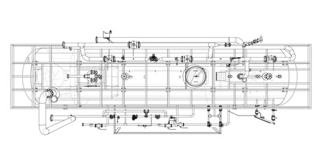 Industrial Equipment Blueprint. Vector