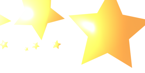 Abstract design of golden stars isolated on a white backdrop, perfect for themes of celebration, achievement, and dreams. Ideal for various desi