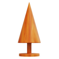 Wooden Carved Christmas Pine Tree Simple Geometric Form