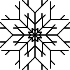 Snowflake snow freeze winter thin line outline icon. Snowflakes thin line icon set. Snowflake Simple illustration