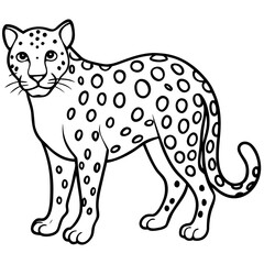 vector illustration of cartoon leopard