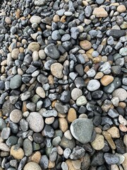 Pebbles and Stones on a Rocky Beach (or Pebble Beach) Surface