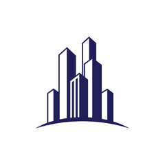 Modern abstract skyscraper building logo design
