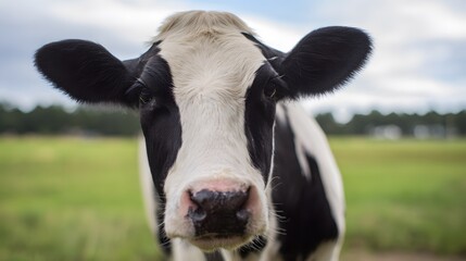 Gentle portrait of a curious cow bathed in soft light captures rural serenity and peaceful countryside moments