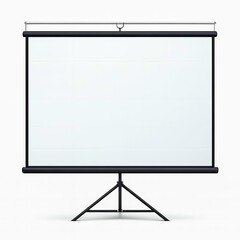 Blank presentation projector screen with a white frame and empty space for your advertising design
