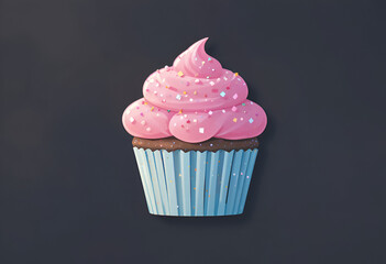 cupcake with pink frosting