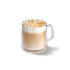 Latte with Foam and Art in a Glass Mugя без названия
