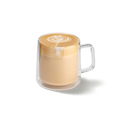 Latte with Foam and Art in a Glass Mugя без названия