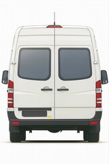 White emergency ambulance van isolated on a white background, useful for transport, rescue, and service illustrations