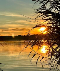view of the river at sunset