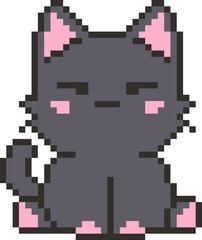 Fototapeta premium pixel illustration of gray cat