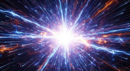 Electric Burst - Dynamic Energy Explosion with Blue and Orange Streaks.