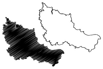 Belle Ile island (French Republic, France) map vector illustration, scribble sketch Belle Isle, Belle-Ile-en-Mer map