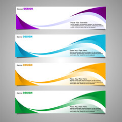 A collection of banner background design templates for web advertising. Vector illustrations with space for adding images.