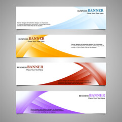 A collection of banner background design templates for web advertising. Vector illustrations with space for adding images.