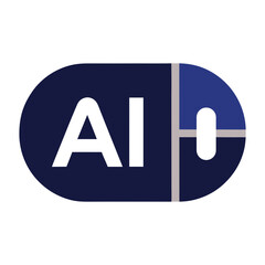 ai text in horizontal pill shape icon
