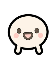 Minimalist Cartoon Character with Smiling Face and Rounded Shape Illustration