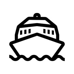 Ship Icon Black Outlined 