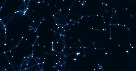 blue abstract background with motion plexus of dots and lines, technology, social networks, communication,business, surface made of triangles, futuristic network - Powered by Adobe