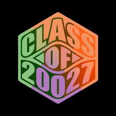Class of 2027 hexagonal design with gradient colors
