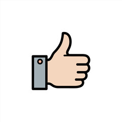 Thumbs Up Hand Gesture Icon Showing Approval And Like Symbol