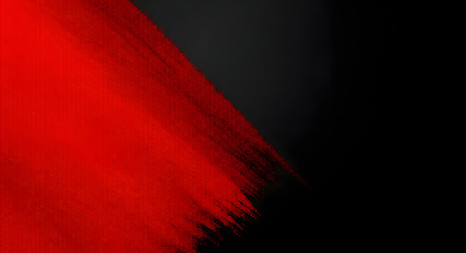 Abstract background with red brush stroke and dark color modern design and hexagonal pattern - Powered by Adobe