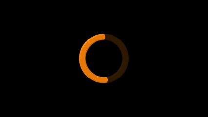 Futuristic uploading progress bar with glitch effect isolated on black background. Seamless loop of glowing circular loading icon for digital technology concept - Powered by Adobe