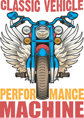 Naklejka premium Clasic vehicle perfomance machine t-shirt design