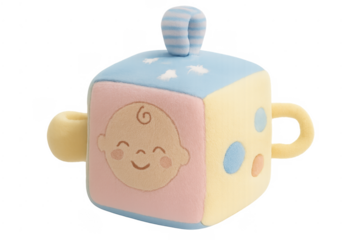 Soft baby activity block toy with pastel colors