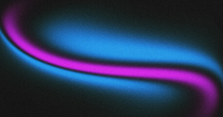 Vivid pink blue gradient wave glowing over black grainy textured backdrop creating stylish abstract banner header poster design
