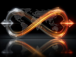 Visualizing causal networks in politics and economics with glowing connections across the world