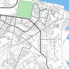 Map of the city of Novocheboksarsk, Chuvashia, Russia.