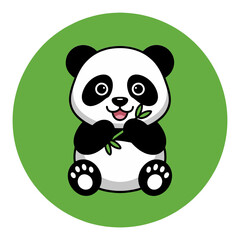 Charming Panda Illustration A Delightful Depiction of Wildlife Cuteness.
