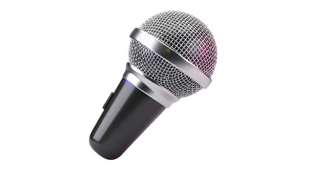 3d icon of a professional microphone isolated on transparent background, perfect for recording vocals and broadcasting audio