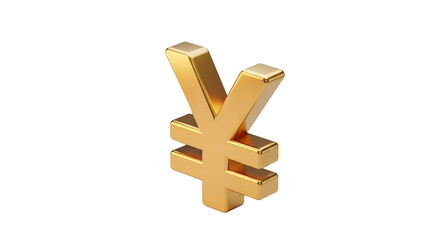 Fototapeta premium 3d icon of golden yen currency symbol isolated on transparent background, representing wealth, finance, and international trade