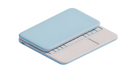 3d icon of isometric illustration of a closed laptop isolated on transparent background, perfect for presentations and websites