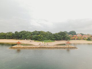 The Aerial Photography of Sanur Beach in Sunrise, Bali, Indonesia