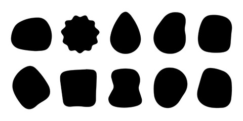 Abstract organic shape set. Simple geometric blob and minimal flat design element for background, cover, sticker, scrapbook