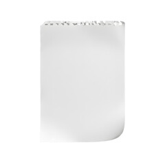 Blank torn note paper in a pure white tone. Features fine paper texture, a rough ripped edge, and a slightly curled corner with soft shadows. Conveys a clean, minimalist aesthetic, ideal as a backgrou