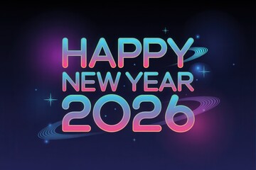 Obraz premium Happy new year 2026 celebration greeting
