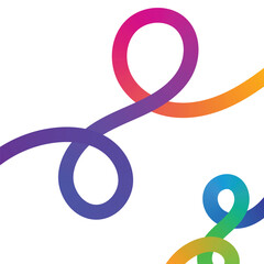 Colorful Abstract Gradient Ribbons on Transparent Background. Vibrant Flowing Lines and Curves Design