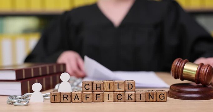 Emotional court session addressing child trafficking with a focus on justice and advocacy efforts for victims' rights