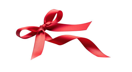 Shiny red satin ribbon bow tied for celebration and gift wrapping elegance illustration