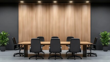 Modern conference room designed for collaboration and productivity with sleek furniture and elegant lighting features