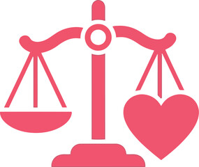Heart vs scales love justice balance concept