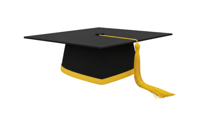 Black graduation cap tassel academic achievement ceremony symbol education success illustration